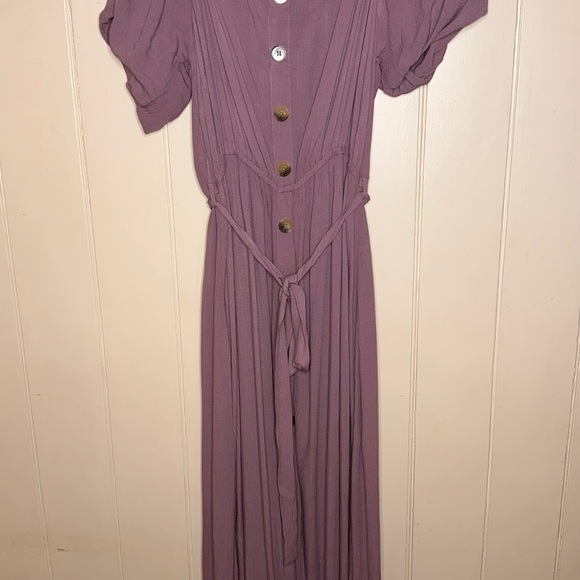 City Chic Tropical Tie Maxi Dress Plus Size M (18) Pink Woodrose - Picture 6 of 8